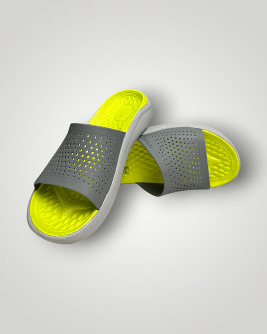 Crocs Lite Ride Slides Grey & Green