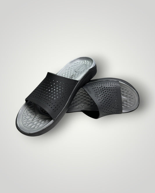 Crocs Lite Ride Slides Black & Grey